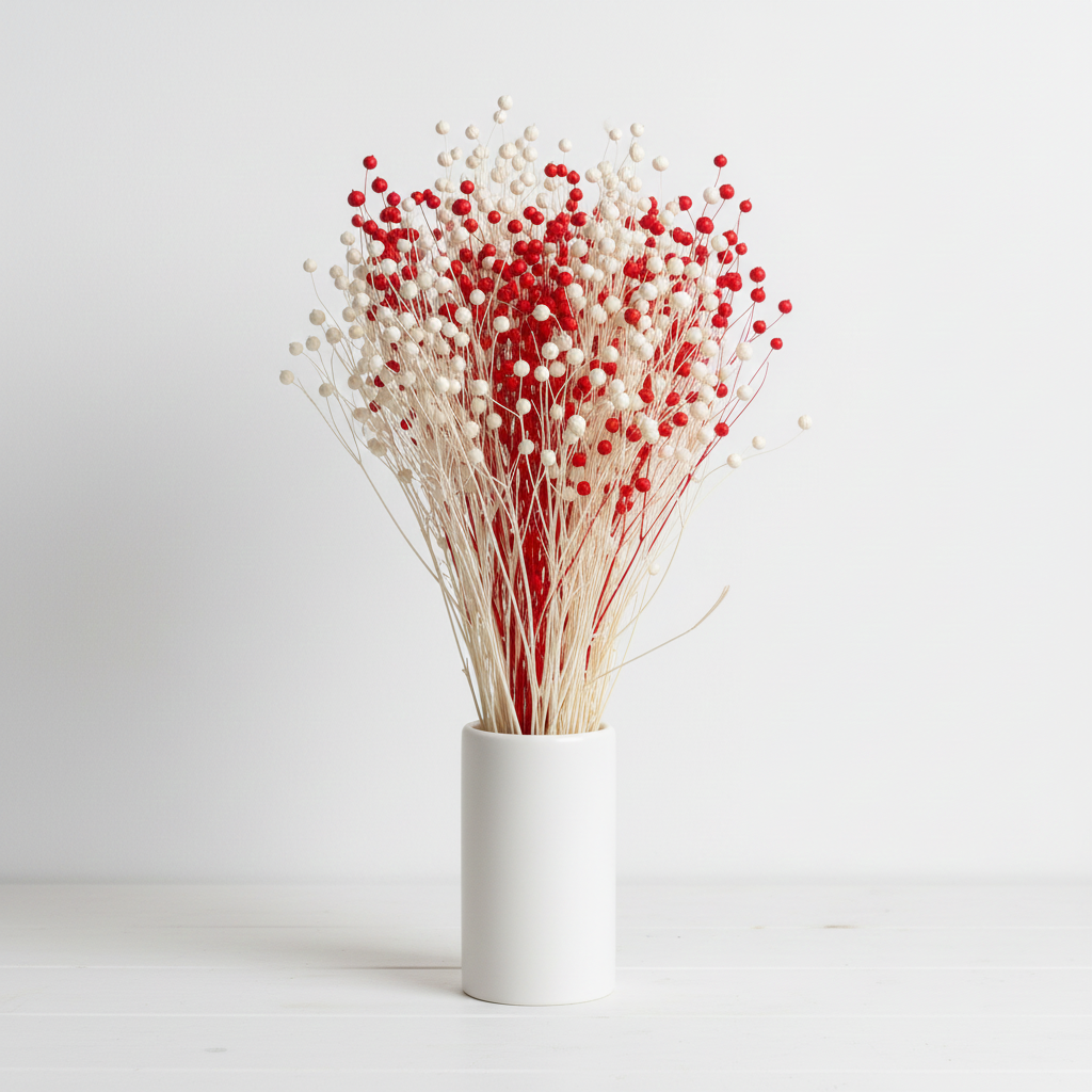 Sušený Len v červené barvě – výrazná přírodní dekorace